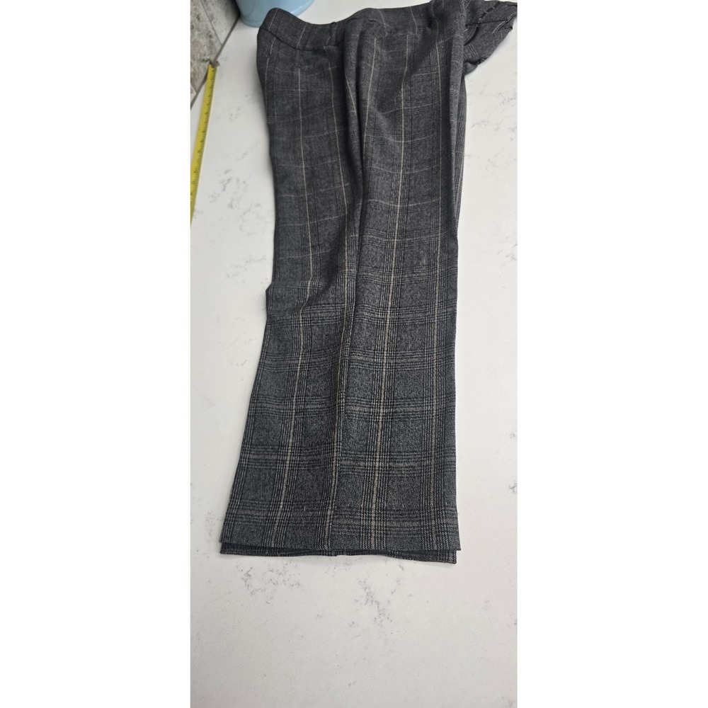 Apt 9 Womens Gray Plaid Dress Pants Size 12 Straight Leg Career Trousers